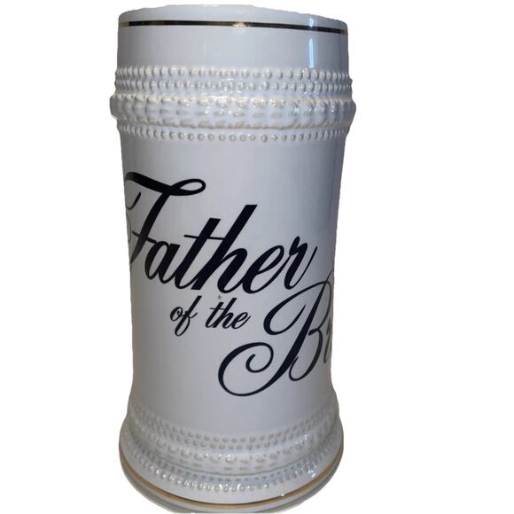 Father of the Bride White Beer Mug Stein 6.75" Orca Coatings - Picture 2 of 6